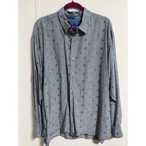 Tommy Bahama Silk Long Sleeve XXL Striped Button Down